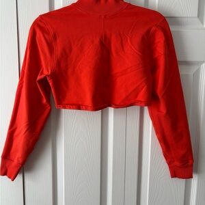 Orange Cropped Turtleneck Top